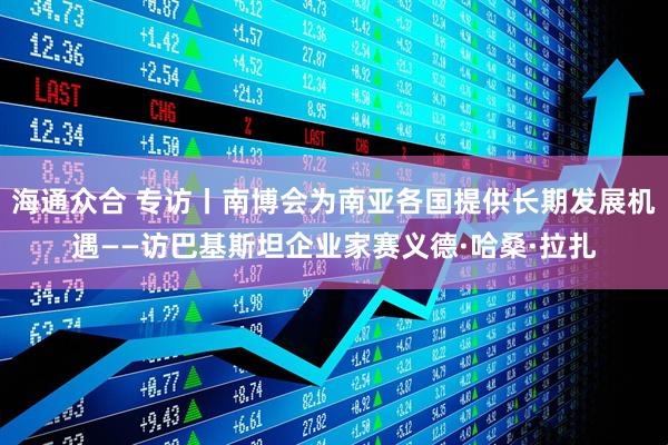 海通众合 专访丨南博会为南亚各国提供长期发展机遇——访巴基斯坦企业家赛义德·哈桑·拉扎